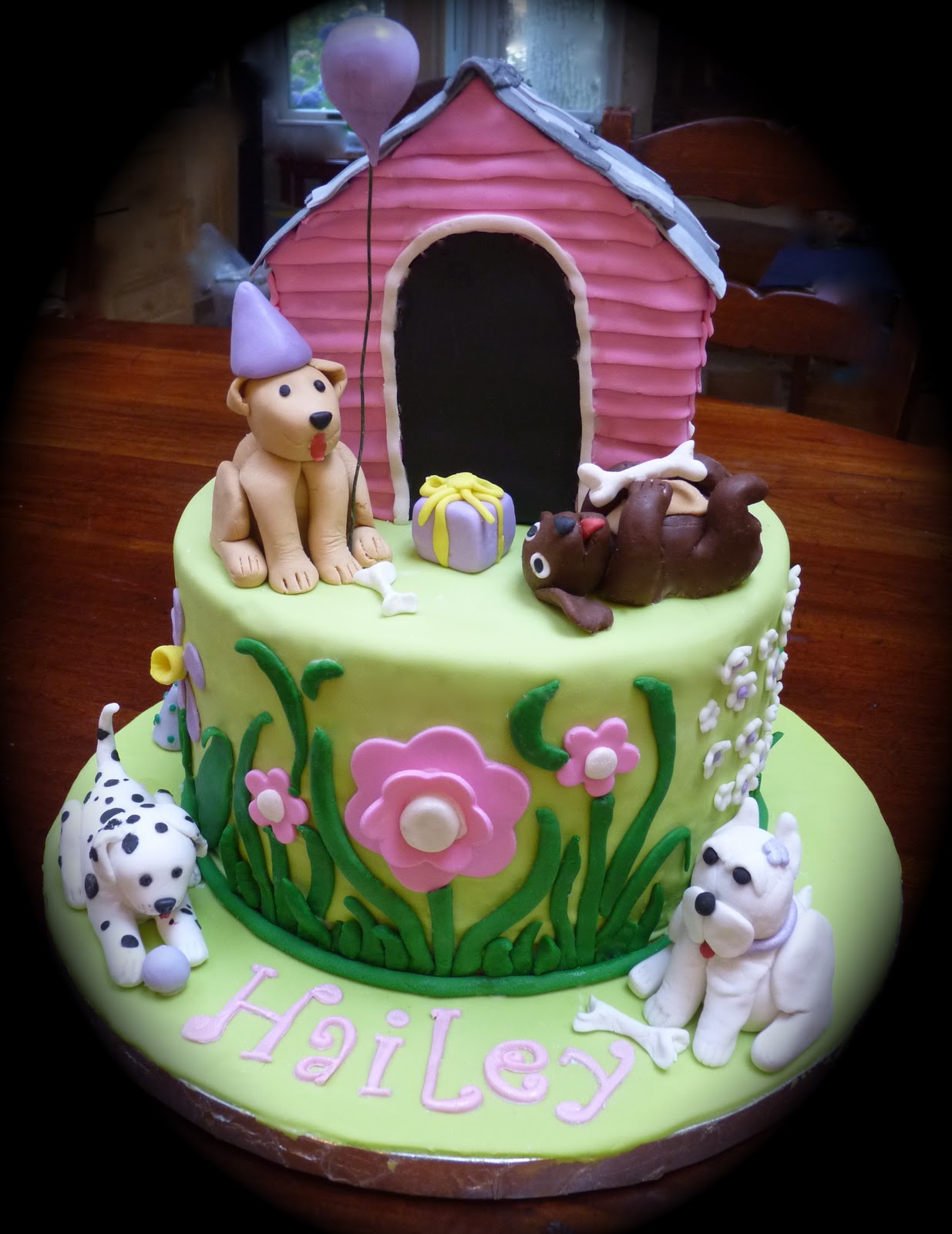 cake with dog decoration